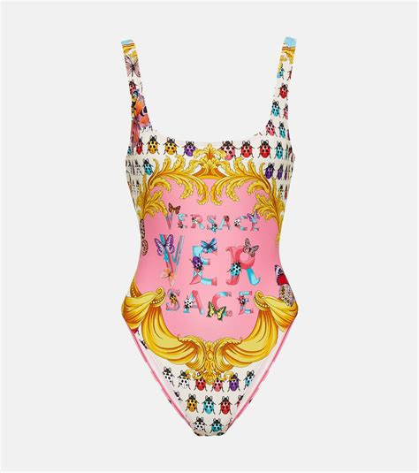 versace print cover up|Versace butterfly swimsuit.